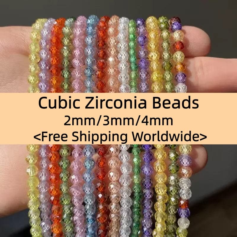Cubic Zirconia Beads:Diverse 2mm 3mm 4mm | Natural Gems for Unique Jewelry Creations