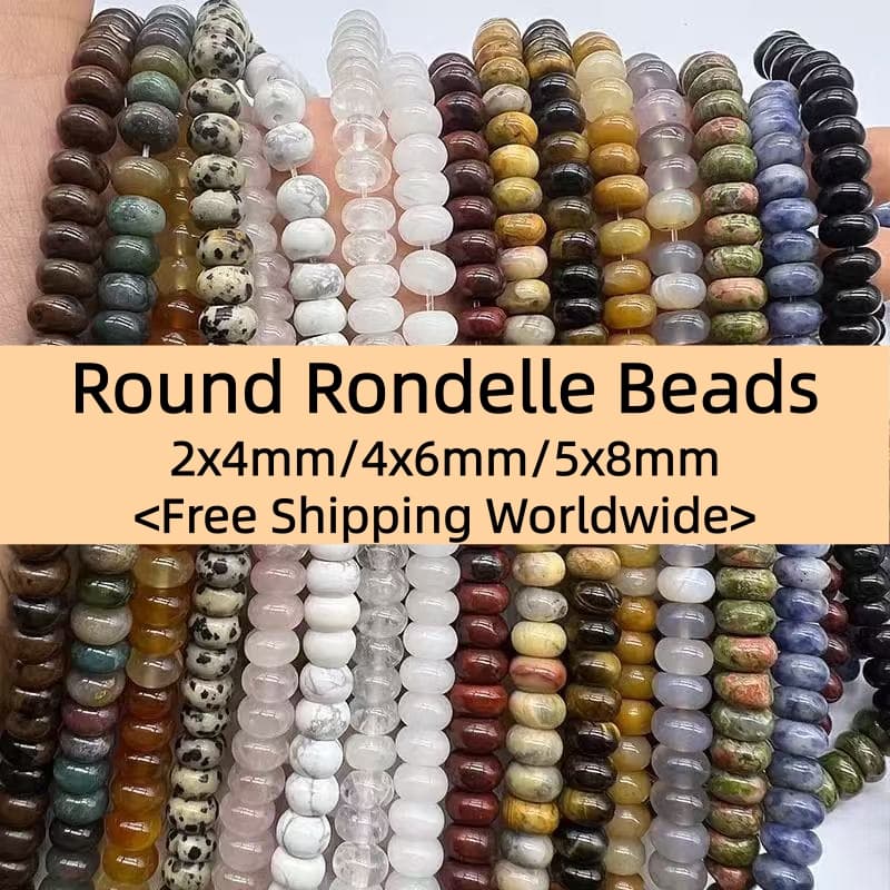 Round Rondelle Beads : Diverse 2x4mm 4x6mm 5x8mm | Natural Gems for Unique Jewelry Creations