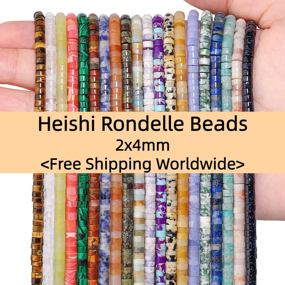 Heishi Rondelle Beads:Diverse 2x4mm | Natural Gems for Unique Jewelry Creations
