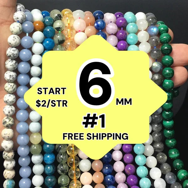 6mm Natural Gemstone Loose Bead | Natural Gems for Unique Jewelry Creations
