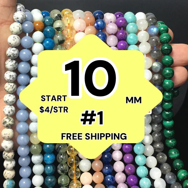 Natural Crystal Loose Bead | Diverse 10mm | Natural Gems for Unique Jewelry Creations