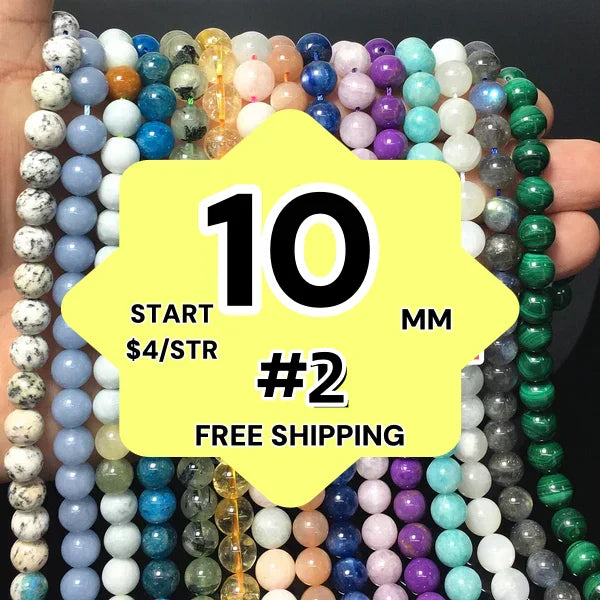 Natural Crystal Loose Bead: Diverse 10mm Natural Gems for Unique Jewelry Creations