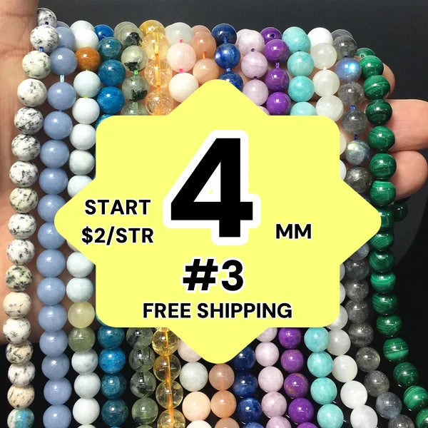 4mm Natural Gemstone Loose Bead , Natural Gems for Unique Jewelry Creations