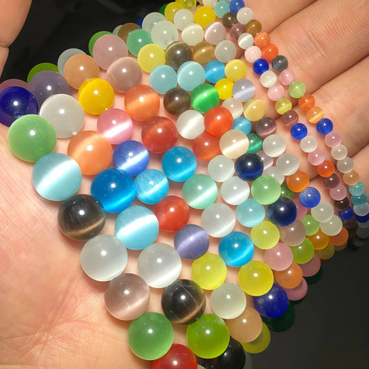 Cats Eye Moonstone Beads: Diverse 4mm, 6mm, 8mm, 10mm Natural Gems for Unique Jewelry Creations