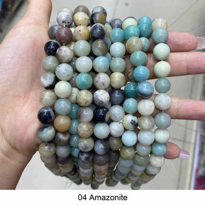 Round Smooth Beads Crystal/Quartz/Jasper/Agate