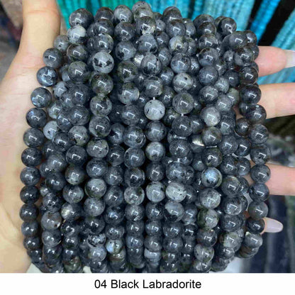 Round Smooth Beads: Diverse 4mm, 6mm, 8mm, 10mm, 12mm Natural Gems for Unique Jewelry Creations
