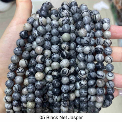 Round Smooth Beads: Diverse 4mm, 6mm, 8mm, 10mm, 12mm Natural Gems for Unique Jewelry Creations