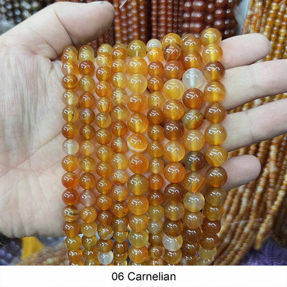 #1 Round Smooth Beads Crystal/Quartz/Jasper/Agate