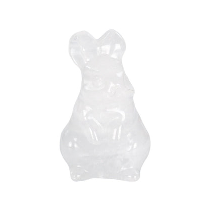 Cute Rabbit Statue Hand Carved Animal Figurine
