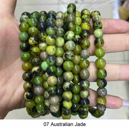 Round Smooth Beads Crystal/Quartz/Jasper/Agate
