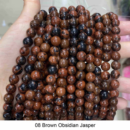 Round Smooth Beads: Diverse 4mm, 6mm, 8mm, 10mm, 12mm Natural Gems for Unique Jewelry Creations