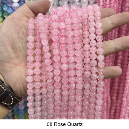 #1 Round Smooth Beads Crystal/Quartz/Jasper/Agate