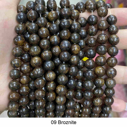Round Smooth Beads: Diverse 4mm, 6mm, 8mm, 10mm, 12mm Natural Gems for Unique Jewelry Creations