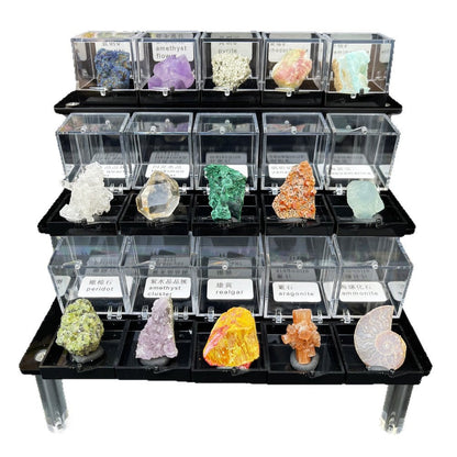 Micro Mineral Box Raw Crystal GemstoneCollection Box