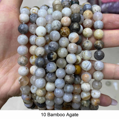 Round Smooth Beads Crystal/Quartz/Jasper/Agate