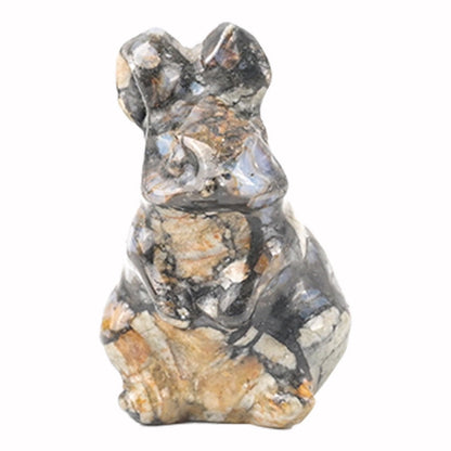 Cute Rabbit Statue Hand Carved Animal Figurine