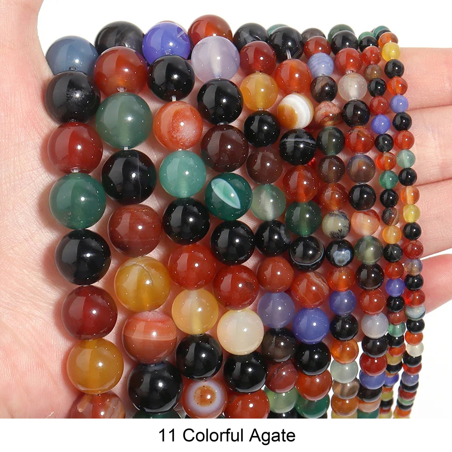 Round Smooth Beads: Diverse 4mm, 6mm, 8mm, 10mm, 12mm Natural Gems for Unique Jewelry Creations