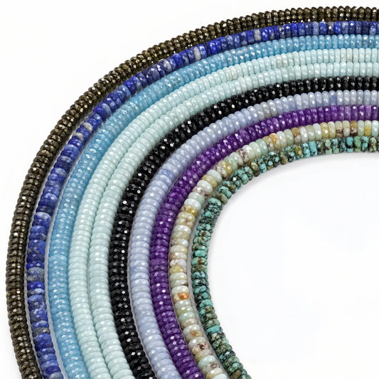 Faceted Rondelle Beads 2x3mm 3x4mm Gemstone/Quartz/Jasper/Agate