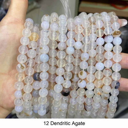 Round Smooth Beads: Diverse 4mm, 6mm, 8mm, 10mm, 12mm Natural Gems for Unique Jewelry Creations