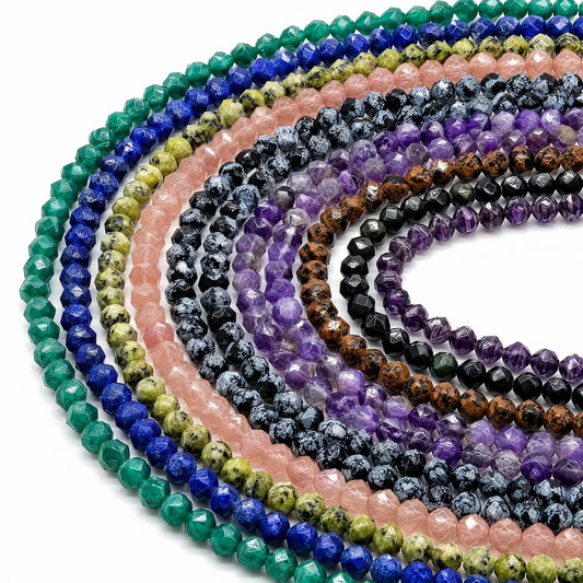 Diamond Faceted Beads 6mm/8mm/10mm Quartz/Jasper/Agate/Crystal