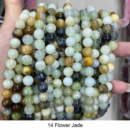 Round Smooth Beads: Diverse 4mm, 6mm, 8mm, 10mm, 12mm Natural Gems for Unique Jewelry Creations