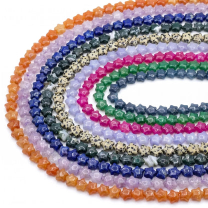 Smooth Star Beads 8mm Quartz/Jasper/Agate/Crystal
