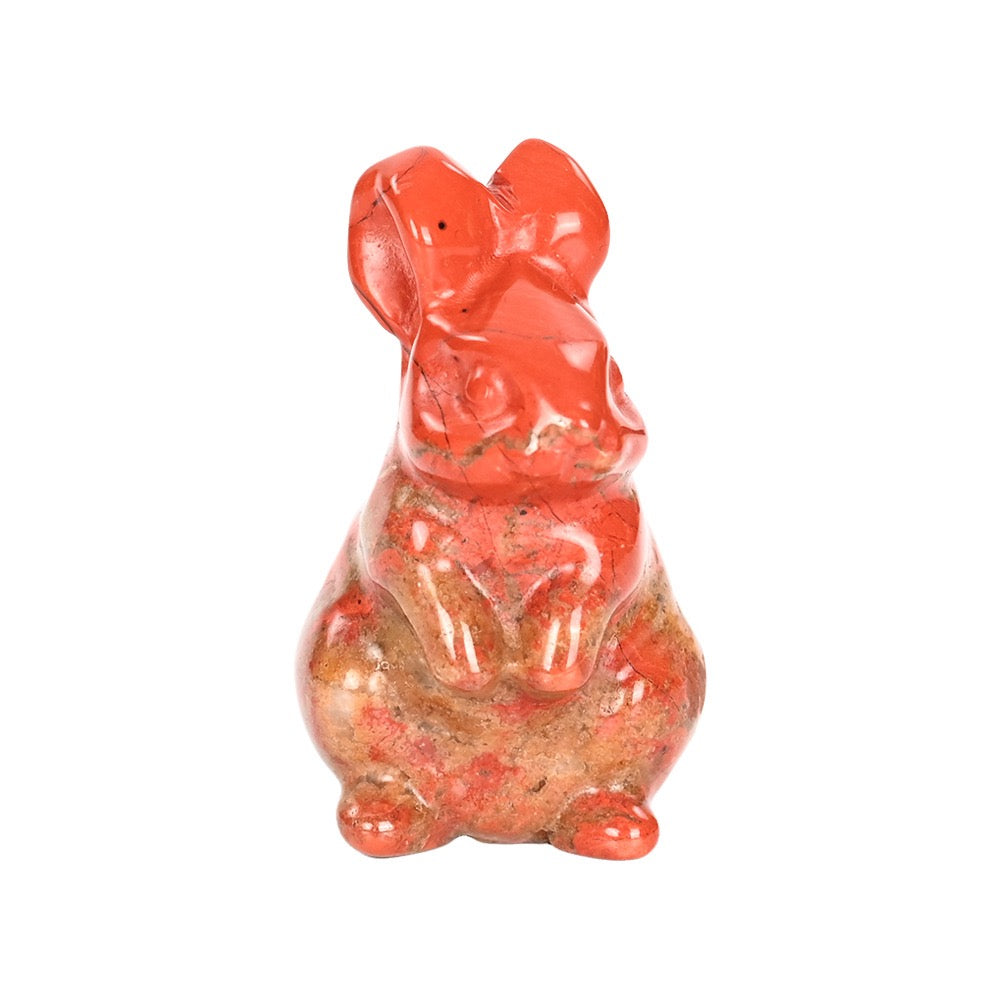 Cute Rabbit Statue Hand Carved Animal Figurine