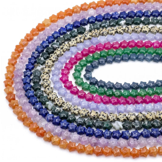 Round Smooth Star Beads 10mm Quartz/Jasper/Agate/Crystal