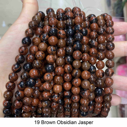 Round Smooth Beads Crystal/Quartz/Jasper/Agate