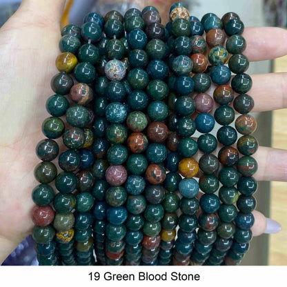 Round Smooth Beads: Diverse 4mm, 6mm, 8mm, 10mm, 12mm Natural Gems for Unique Jewelry Creations