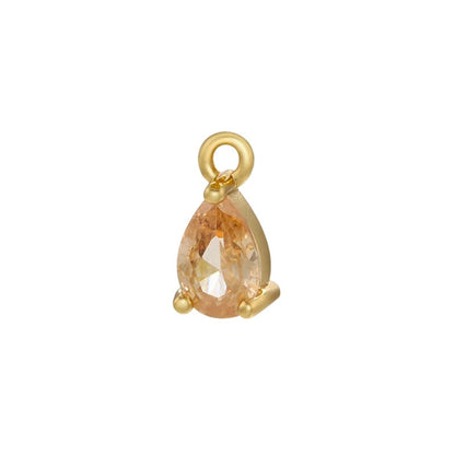 1PCS Brass CZ Water Drop Charms Pendants