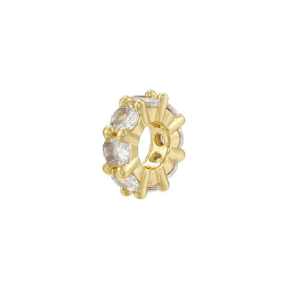 1PCS Brass Cubic Zirconia Sparkling Beads