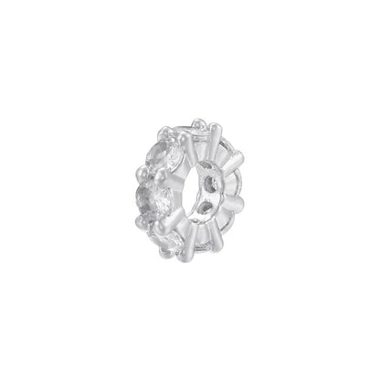 1PCS Brass Cubic Zirconia Sparkling Beads
