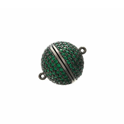 1PCS Handmade Brass Cubic Zirconia Round Connector
