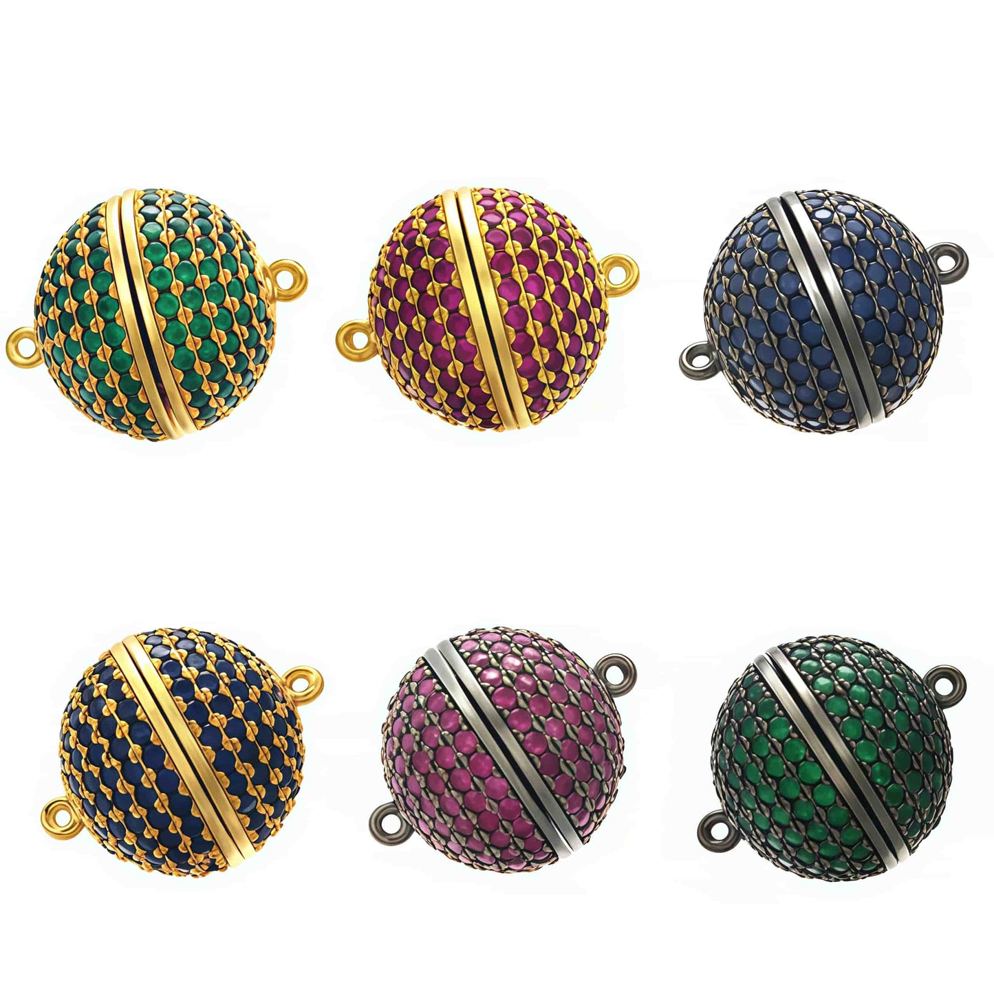 1PCS Handmade Brass Cubic Zirconia Round Connector