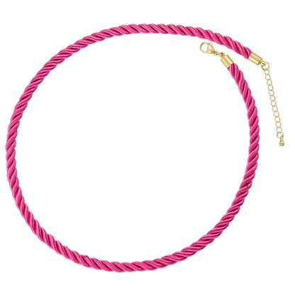 1PCS Braided Silk Rope Necklace Cords With Bright Gold Finish