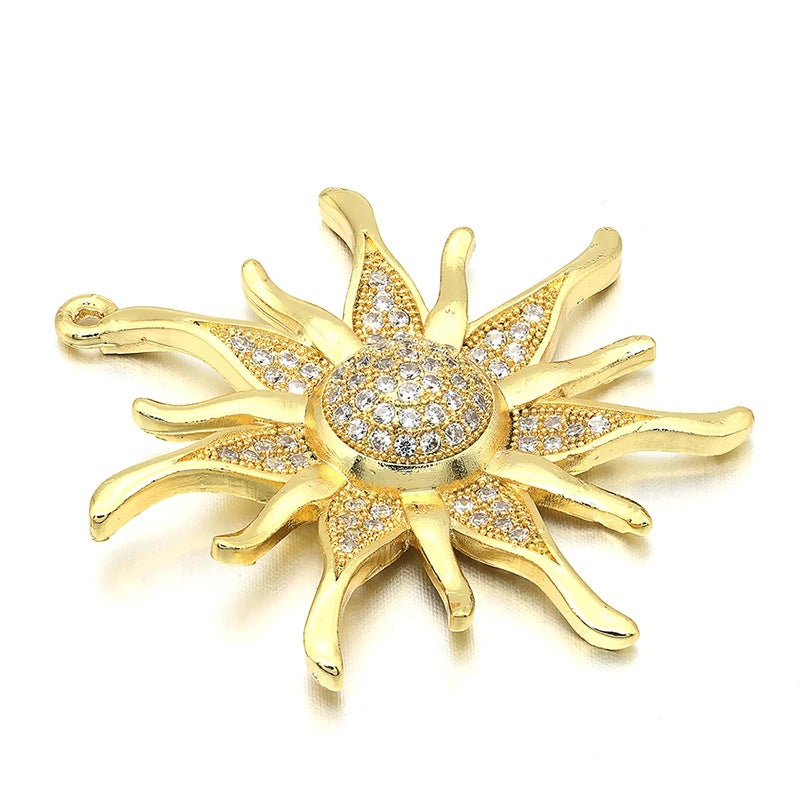 1PCS Brass Sun Flower Charms Pendants