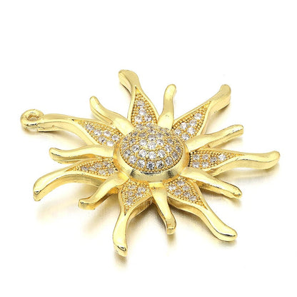1PCS Brass Sun Flower Charms Pendants