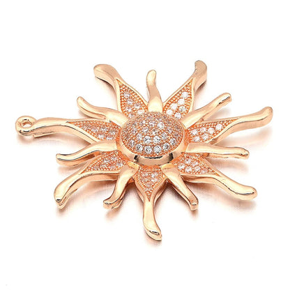 1PCS Brass Sun Flower Charms Pendants