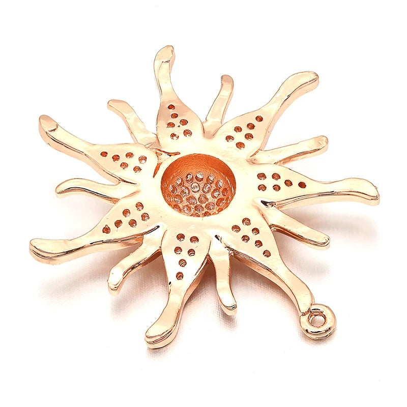 1PCS Brass Sun Flower Charms Pendants