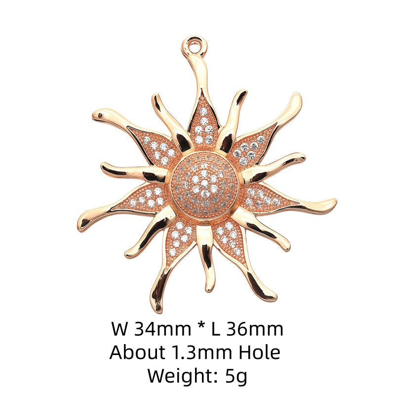 1PCS Brass Sun Flower Charms Pendants