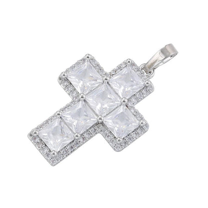 1Pcs Cross Pendants Brass Cubic Zirconia Cross Charms Necklaces