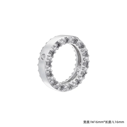 1PCS 18K Gold-plated Brass Inlaid With Zircon Spacer Beads