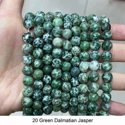 Round Smooth Beads: Diverse 4mm, 6mm, 8mm, 10mm, 12mm Natural Gems for Unique Jewelry Creations
