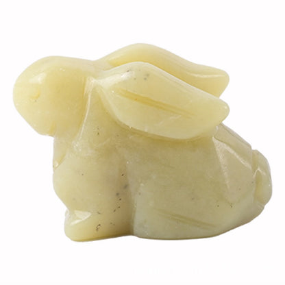 Rabbit Statue Hand Carved Animal Figurine