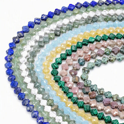 Leaf Clover Beads 8mm Quartz/Jasper/Agate/Crystal