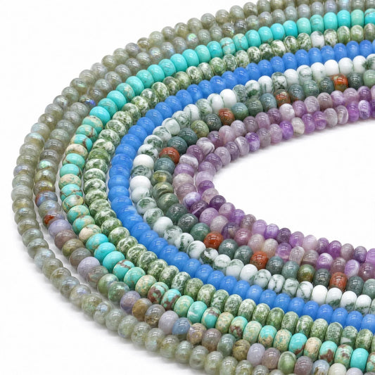 Round Rondelle Beads : Diverse 2x4mm 4x6mm 5x8mm | Natural Gems for Unique Jewelry Creations