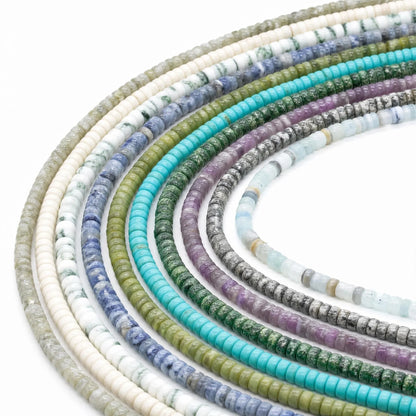 Heishi Rondelle Beads：Diverse 2x4mm | Natural Gems for Unique Jewelry Creations