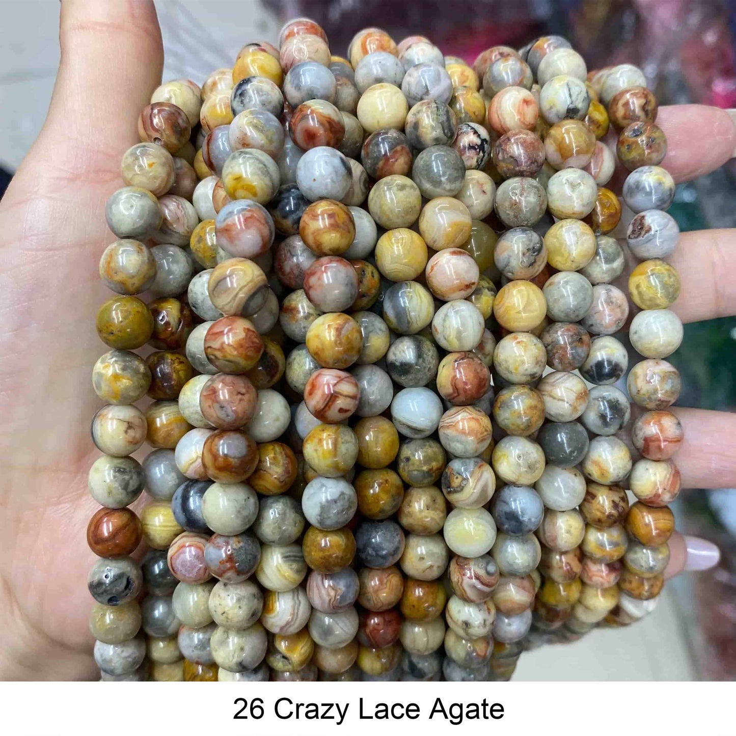 Round Smooth Beads Crystal/Quartz/Jasper/Agate