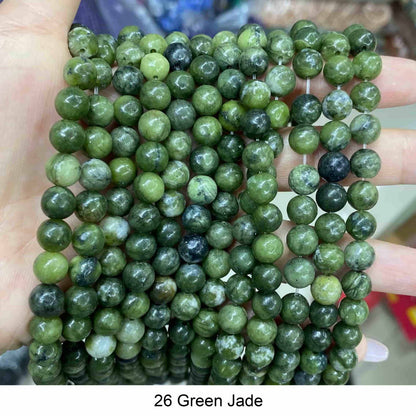 Round Smooth Beads: Diverse 4mm, 6mm, 8mm, 10mm, 12mm Natural Gems for Unique Jewelry Creations